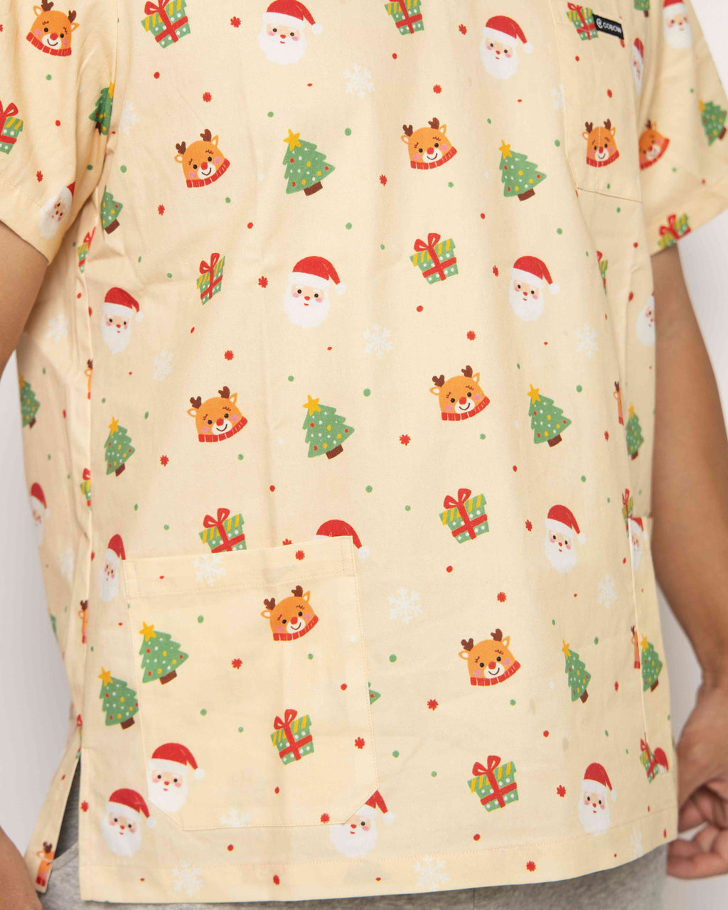 Merry Christmas Santa Scrub Top